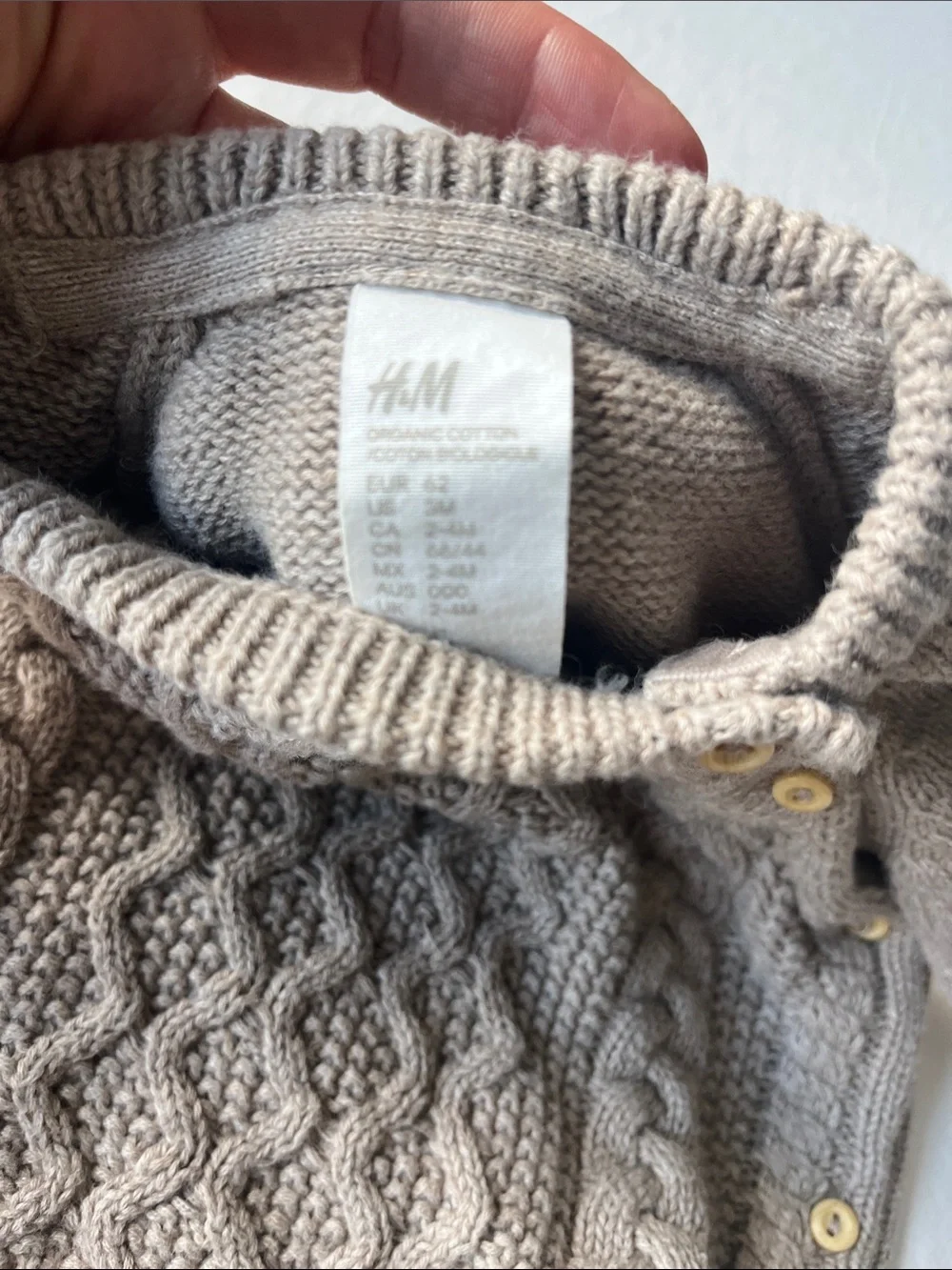 H&M Taupe Knit Cable Sweater Set